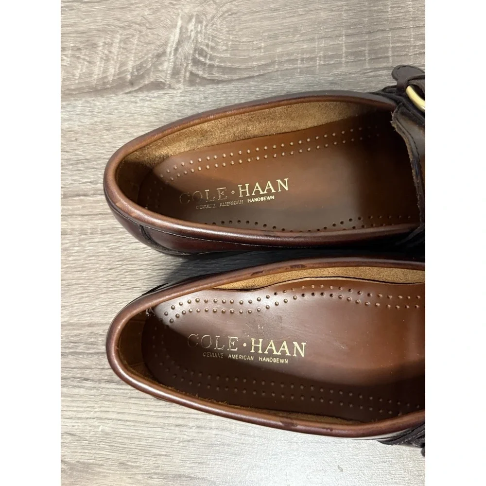 Vintage Cole Haan Mens Loafer Sz 9.5 Cordovan Kiltie Monk American Handsewn